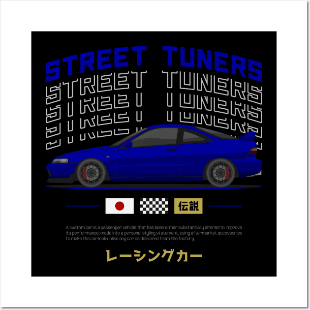 Midnight Racer Azul Integra DC 2 JDM Wall Art by GoldenTuners